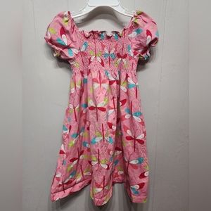 JK‎ Girls Dress Size 6 Girl's Pink Butterflies Summer  Casual Lightweight B490